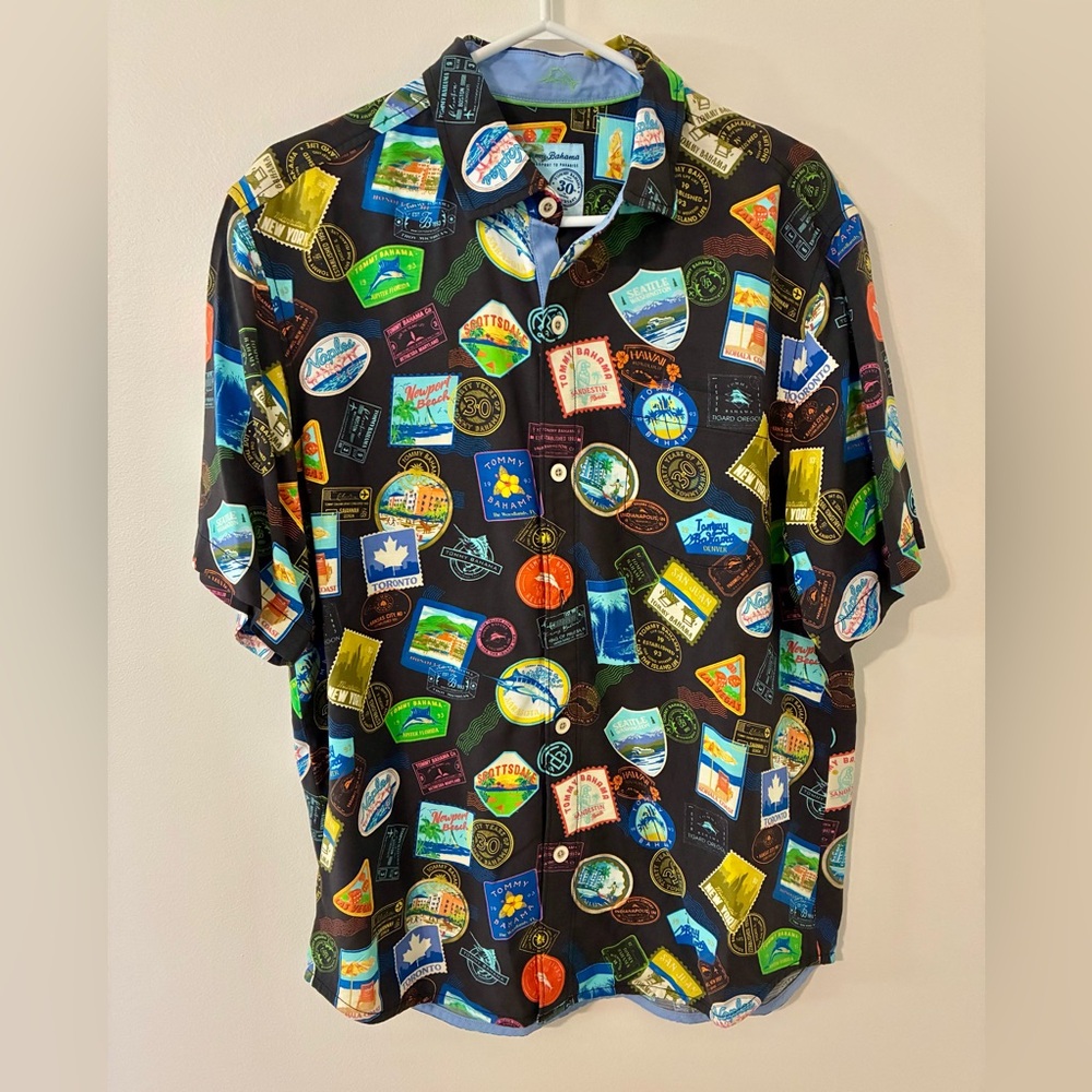 Tommy Bahama Multicolor Travel Patch Men's Shirt